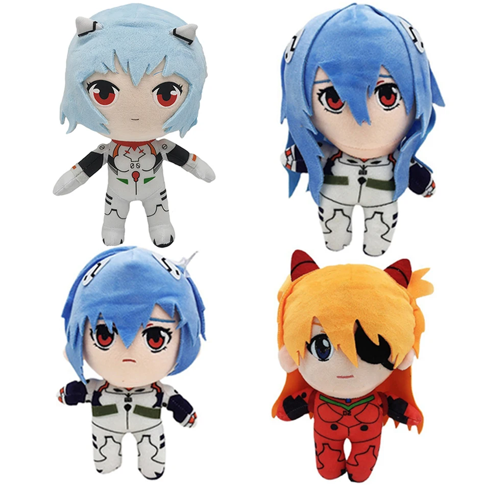 20CM Ayanami Rei Plush Asuka Langley Soryu Rei Plush Stuffed Ray Japanese Anime Kawaii Cute Cartoon Toys Dolls Bed Gift