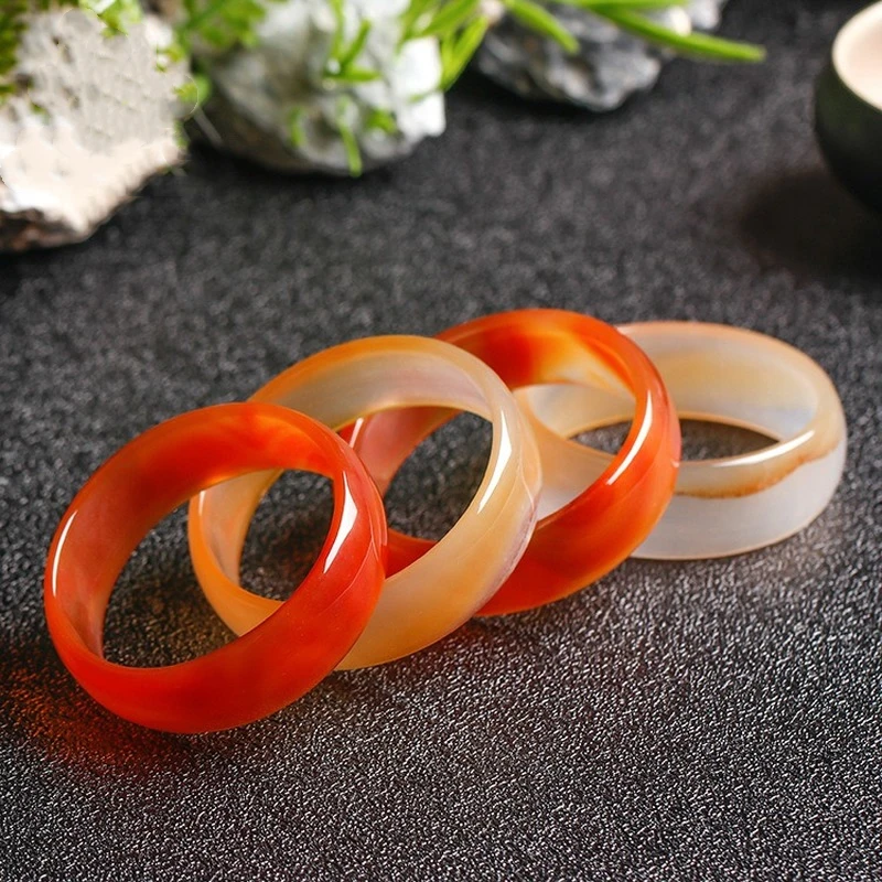 Natural Red Agate Hand-carved Wide Band Children's Bracelet Fashion  Jewelry Children's Carnelian Small-caliber Beauty Bracelet