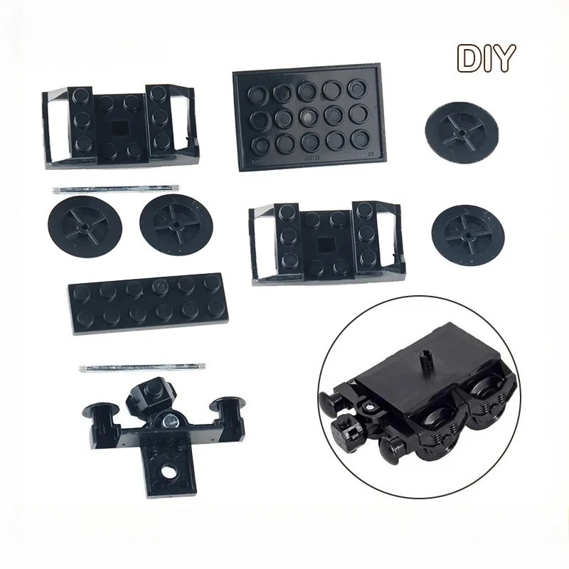 

Train Wheel Kit Building Blocks Parts MOC DIY Compatible with City Train Bricks Loose Parts Children Accessories Bricks Toys
