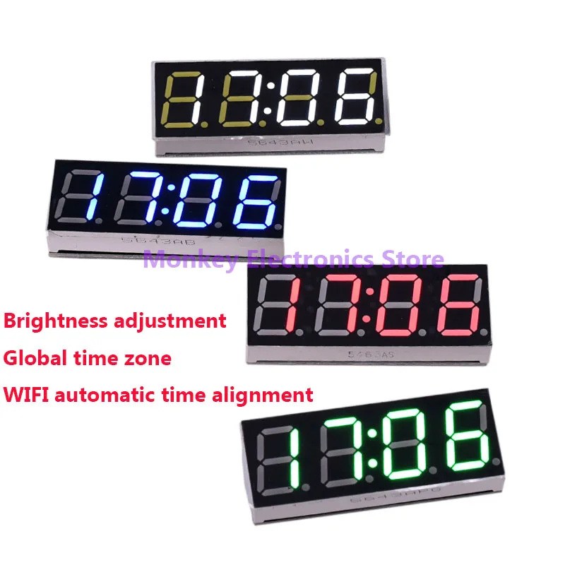 Clock Module High Precision USB Electronic Clock LED Night Light DIY Wireless WIFI Network Timing Auto Timing Clock Module