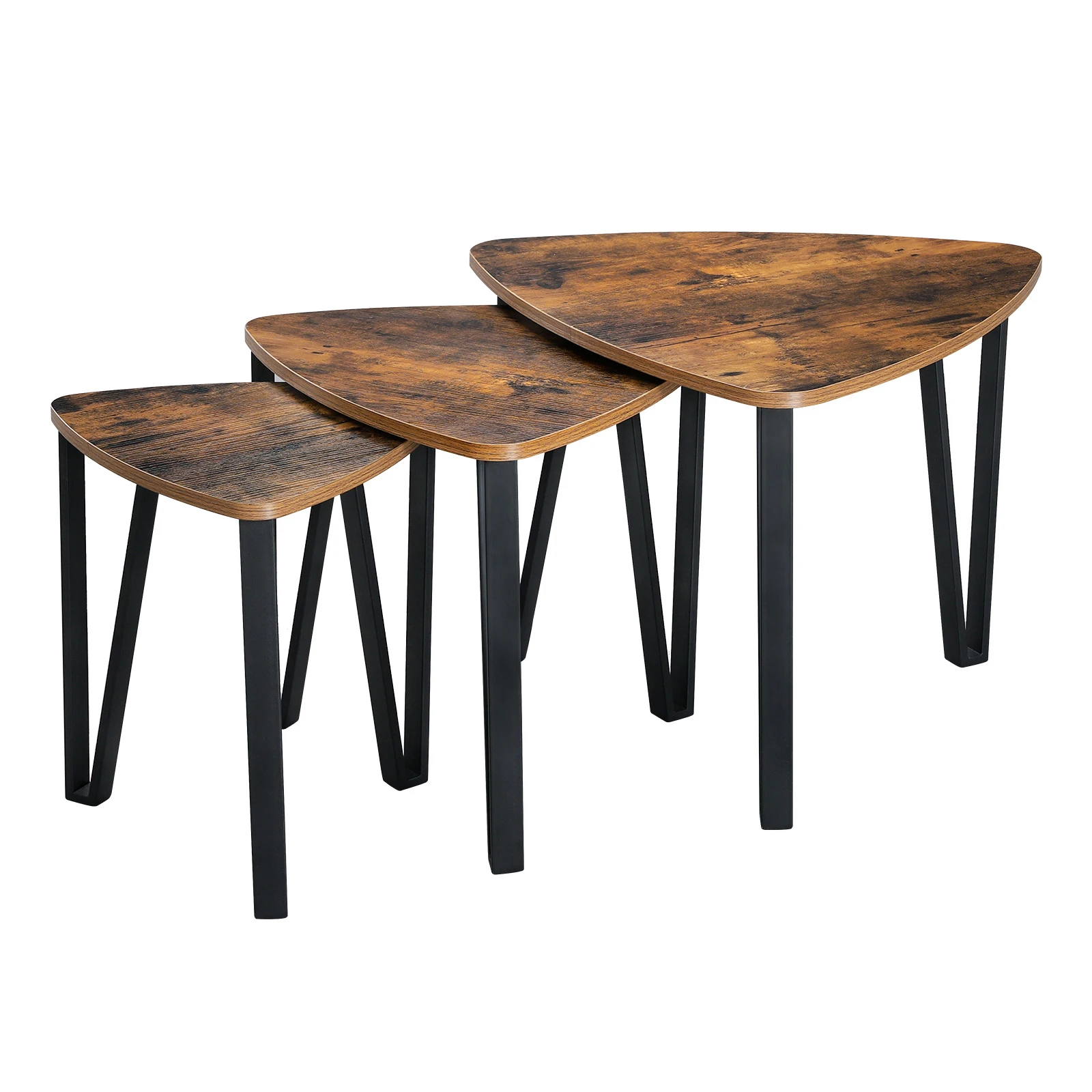 VASAGLE Nesting Coffee Tables, End Tables Set of 3 for Living Room Bedroom, Industrial Small Stacking Side Tables