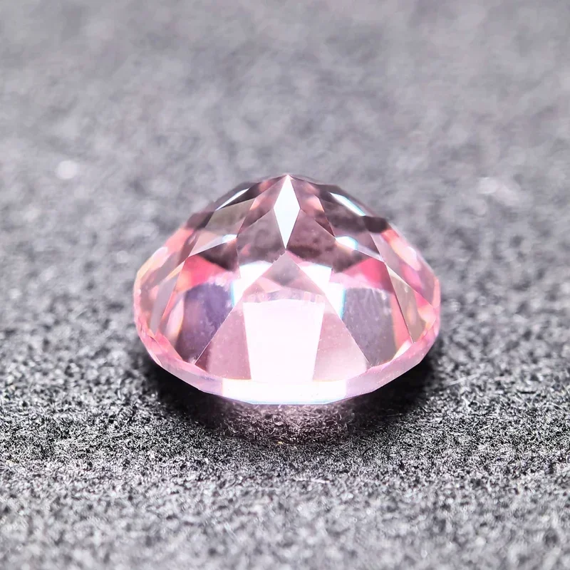 Lab Grown Sapphire Round Shape Sakura Color Extremely Charms Shiny Quality DIY Ring Necklace Earrings Main Materials Certificate