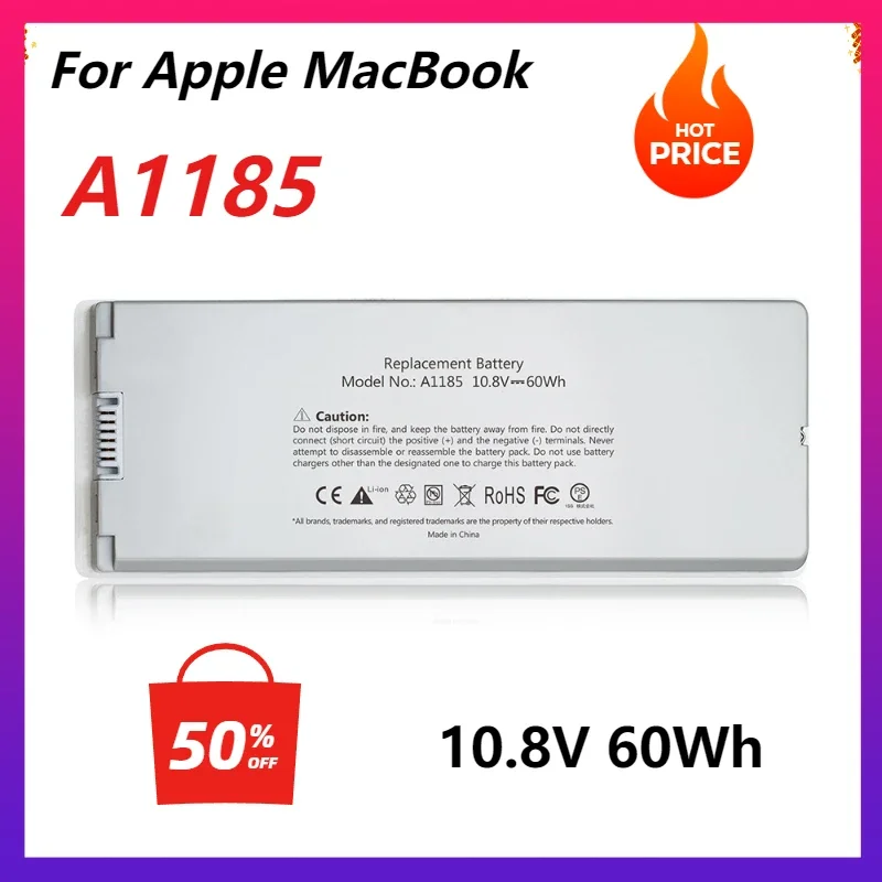 

Аккумулятор для ноутбука Apple MacBook A1181 2008 года, белый, A1185, 10.8V 60WH
