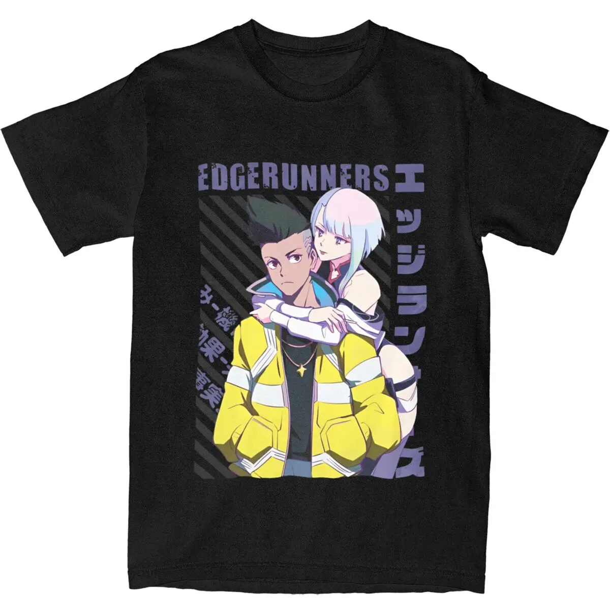 

Lucy David Cyber City Edged Runners T-Shirt Summer Streetwear T-Shirts 100% Cotton Fashion Tee Shirt For Man Short-Sleeved Tops