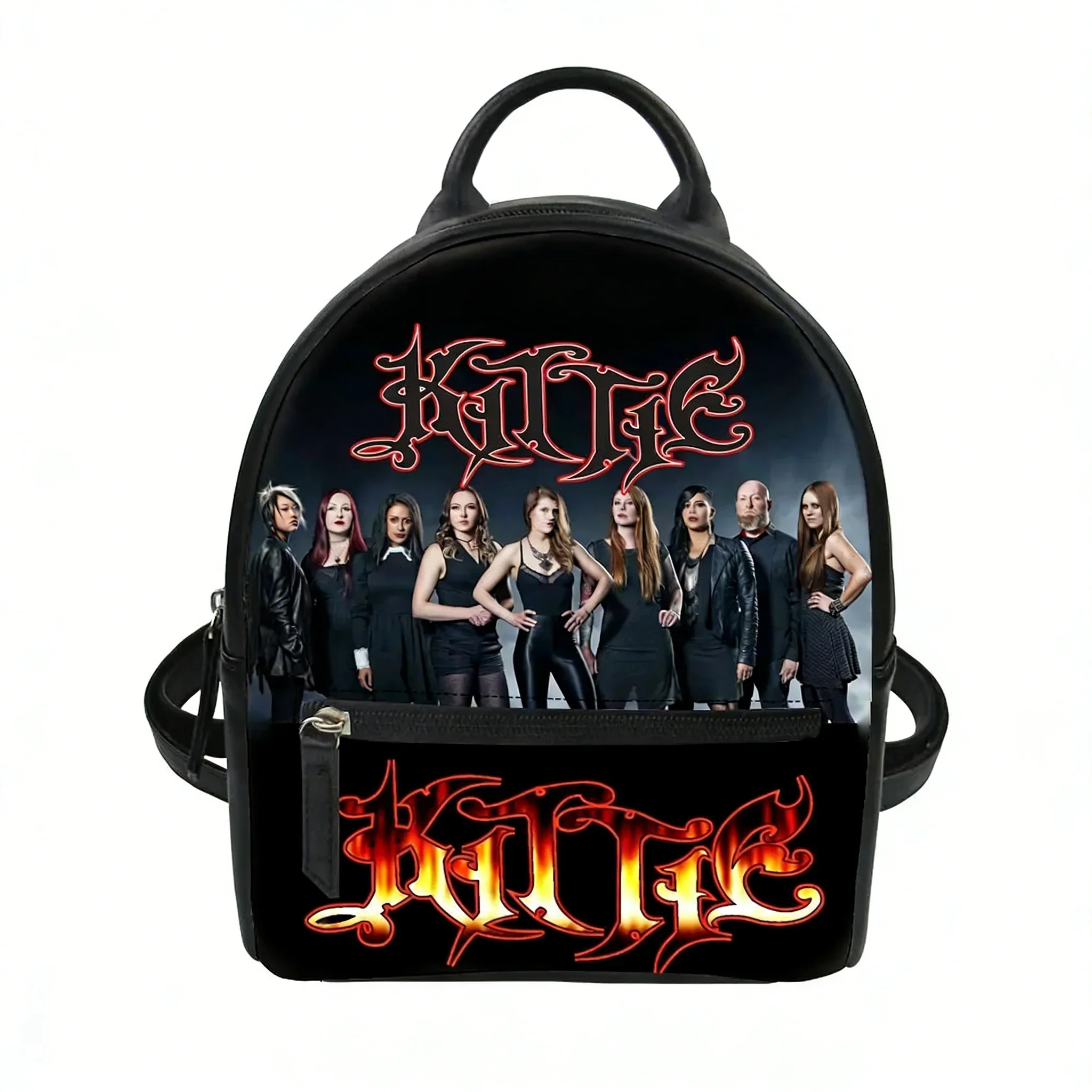 

Kittie Heavy Metal Band Custom Backpack Purse Women Carter Schoolbags Double Shoulder Bag Mini Daypack Leather Travel Bag
