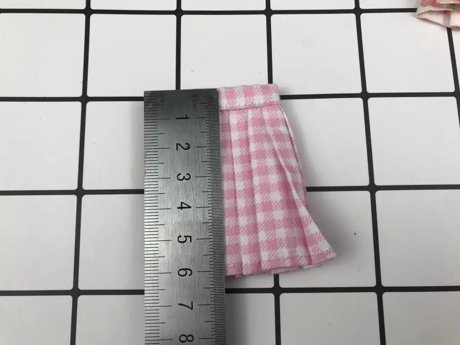 Handmade blyth Clothes 1PCS School Uniform Grid All-Match Style Pleated Skirt for Blyth Licca 1/6