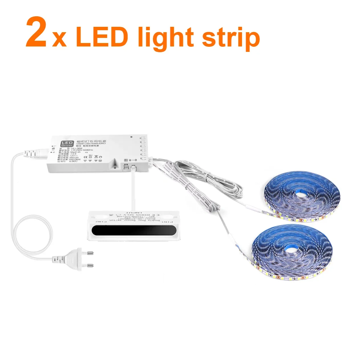 5 STKS 3 STKS Set LED Strip Geïntegreerde Verlichting Met Slimme Deur Open/Dicht Sensor Schakelaar Voor Kast Showcase Glasscase Garderobe - afbeelding 1
