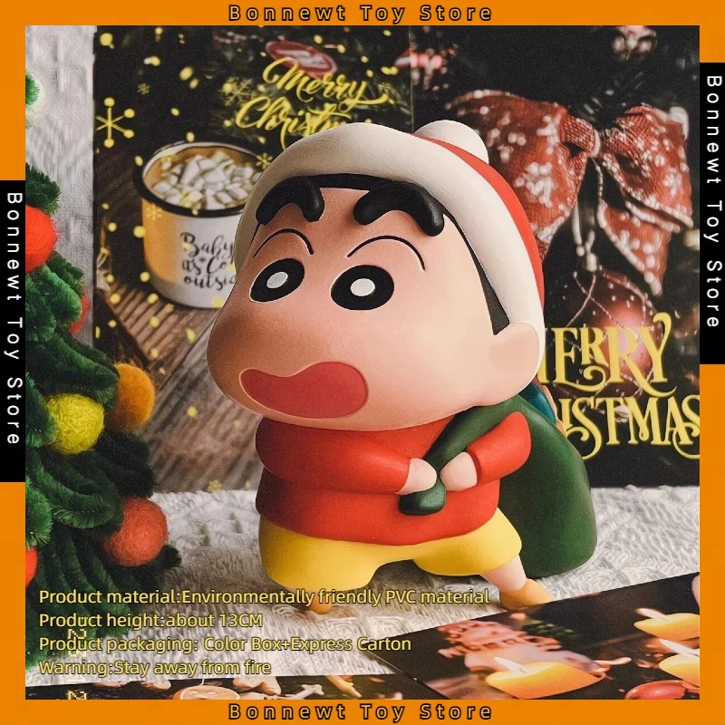 2024 Nieuwe Kerst Animatie Figuren Nieuwigheid Crayon Shin-chan Distributie Serie Desktop Poppen Ornamenten Trendy Speelgoed