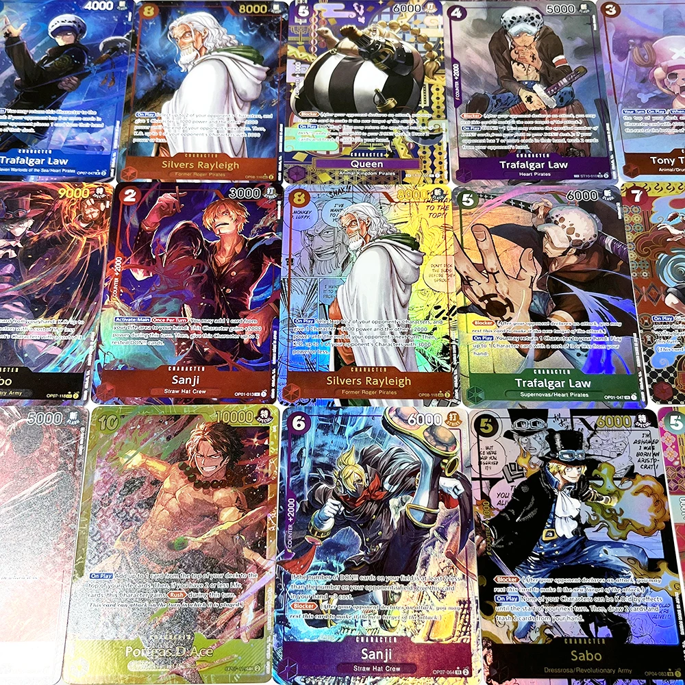 Anime One piece Character Game Texture Card DIY OPCG  Trafalgar Law Portgas.DAce Tashig Silvers Rayleigh Shanks Collectible Card