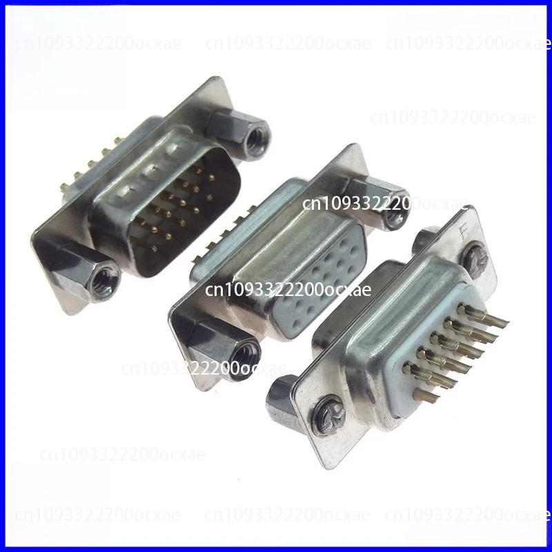 

HDB15 Gold Plated Male Female Front Rivet Nut VGA Serial DB15-pin 3-row 15-pin socket 10pcs