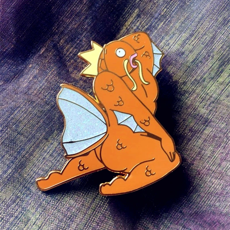 How One Buff Man Magikarp Muscle Enamel Brooch Pin Backpack Hat Bag Collar Lapel Pins Badges Women Men\'s Fashion Jewelry Gifts