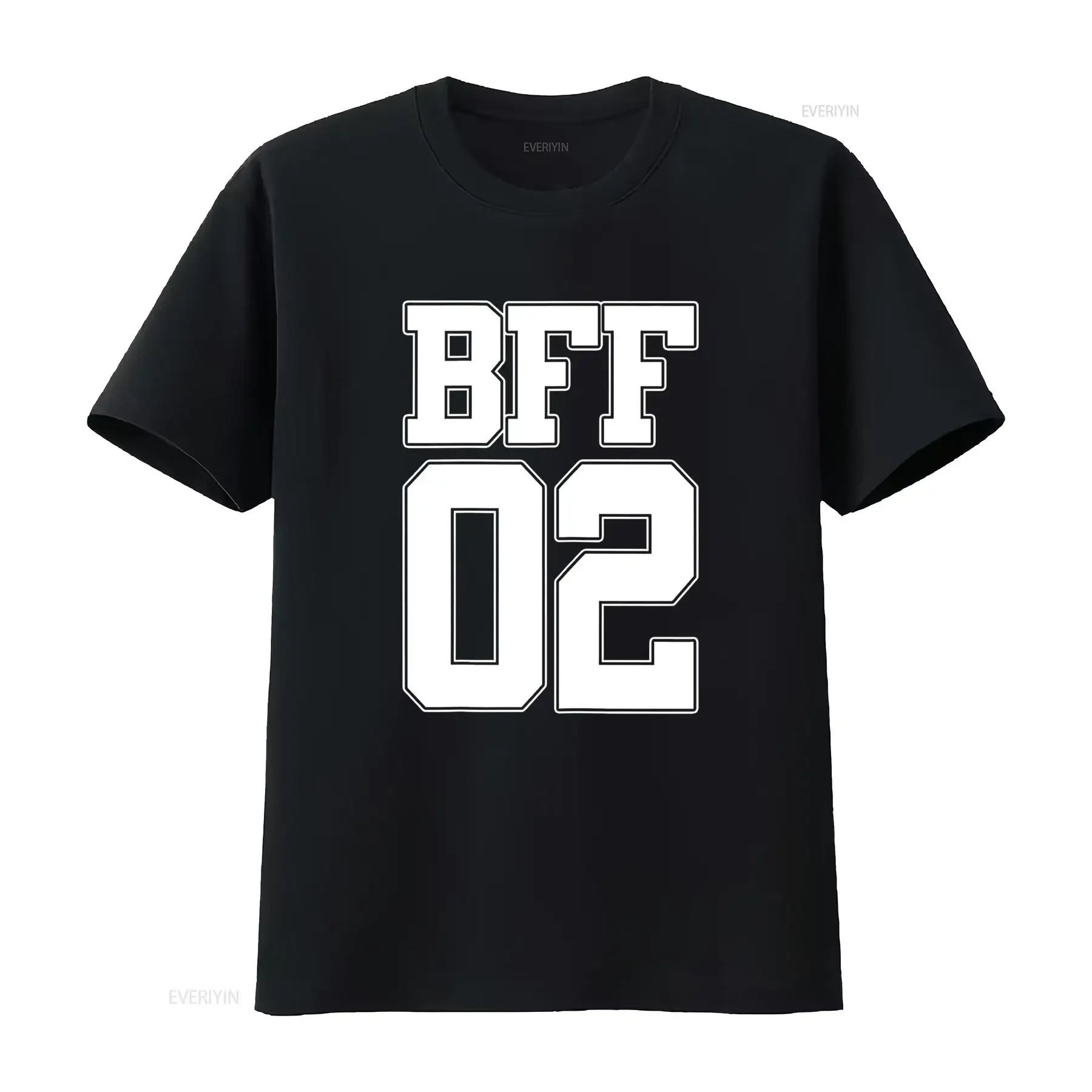 

BFF 02, одинаковая футболка Best Friends, футболка Bestie Friendship Day, винтажная стираная дышащая стильная повседневная мужская футболка с рисунком