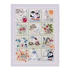 Kit punto croce ricamo Homfun Craft Bears Cross Stich pittura Joy Sunday decorazioni natalizie per la casa Homefun Riolis1979