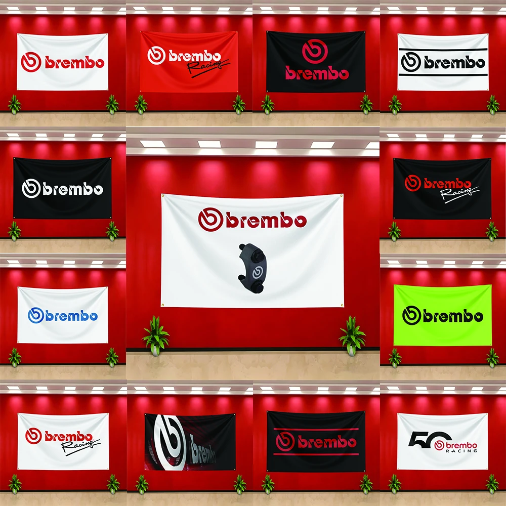 Auto Parts Flag 3x5ft for Brembo Fans Banner Bedroom Living Room Dorm Garage Wall Decor Tapestry Custom Advertising Flaga