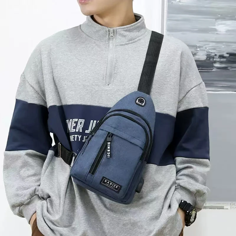 New Multifunctional Chest Bag Men's Fashion Trend Oxford Cloth Shoulder Bag Korean Style Casual Waterproof Messenger Bag Gift