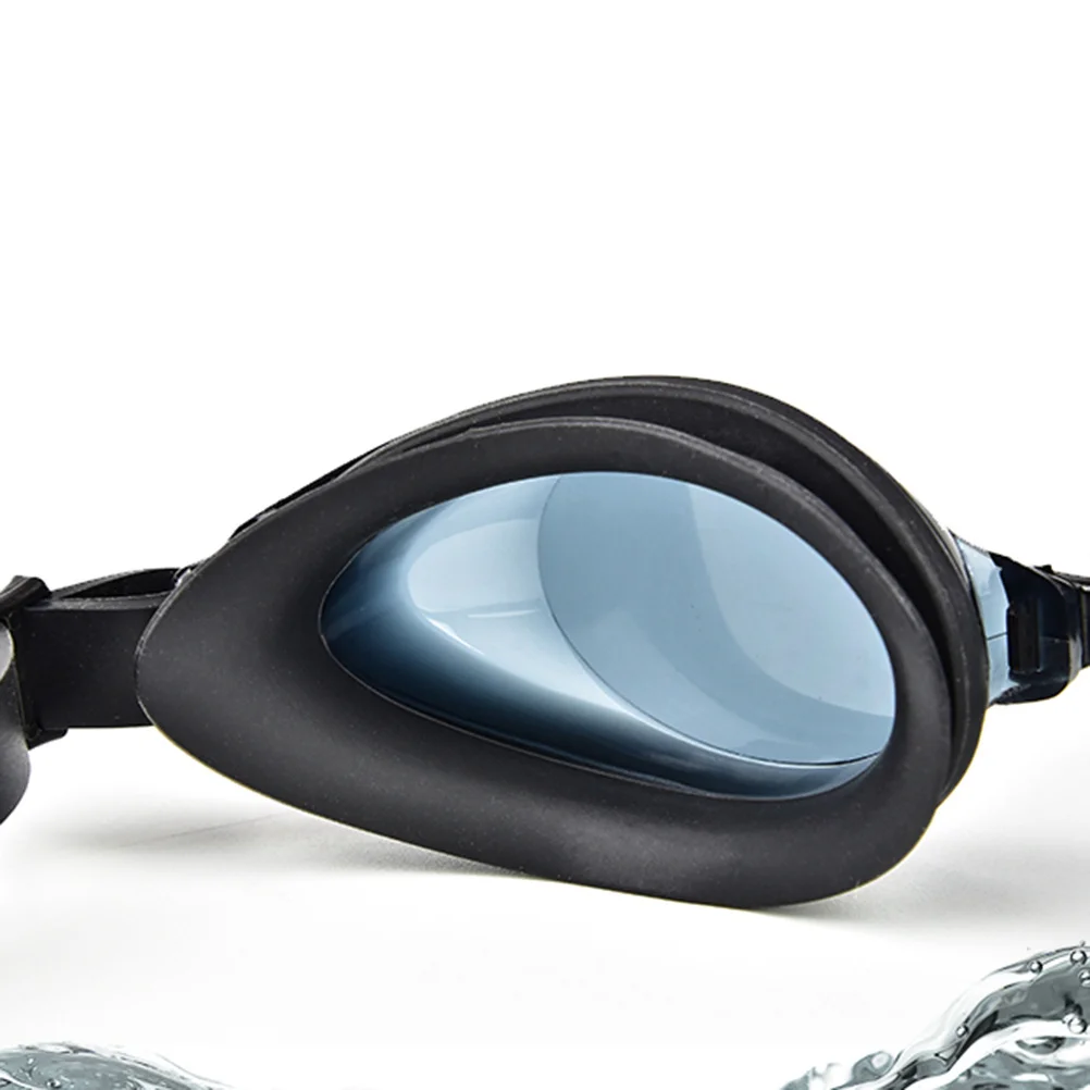 

Waterproof Swim Goggles Black Anti-Fog Uv400 Protection Ergonomic Design Adjustable Nose Bridge Large Space Adult Swimming
