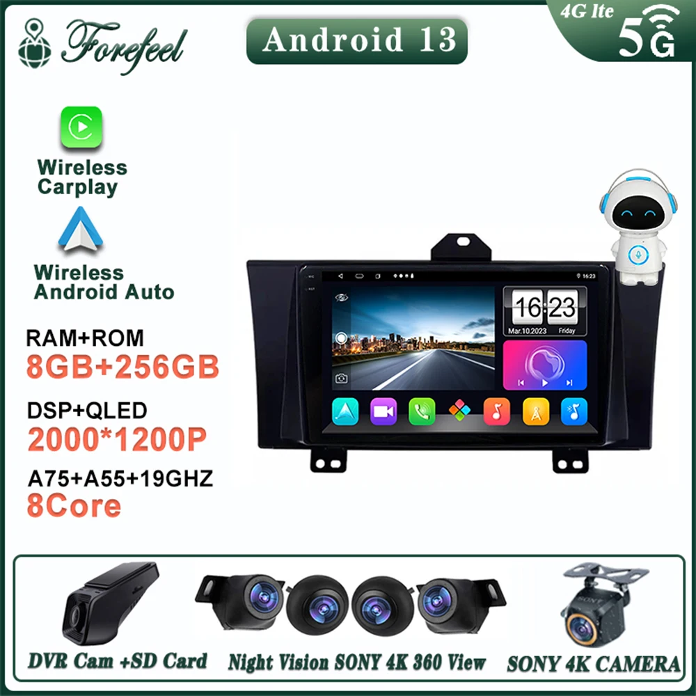 Android 13 For Honda Elysion 2004 - 2011 2012 2013 2104 2015 Multimedia Car Player Screen TV Video GPS Navigation Radio Dash Cam