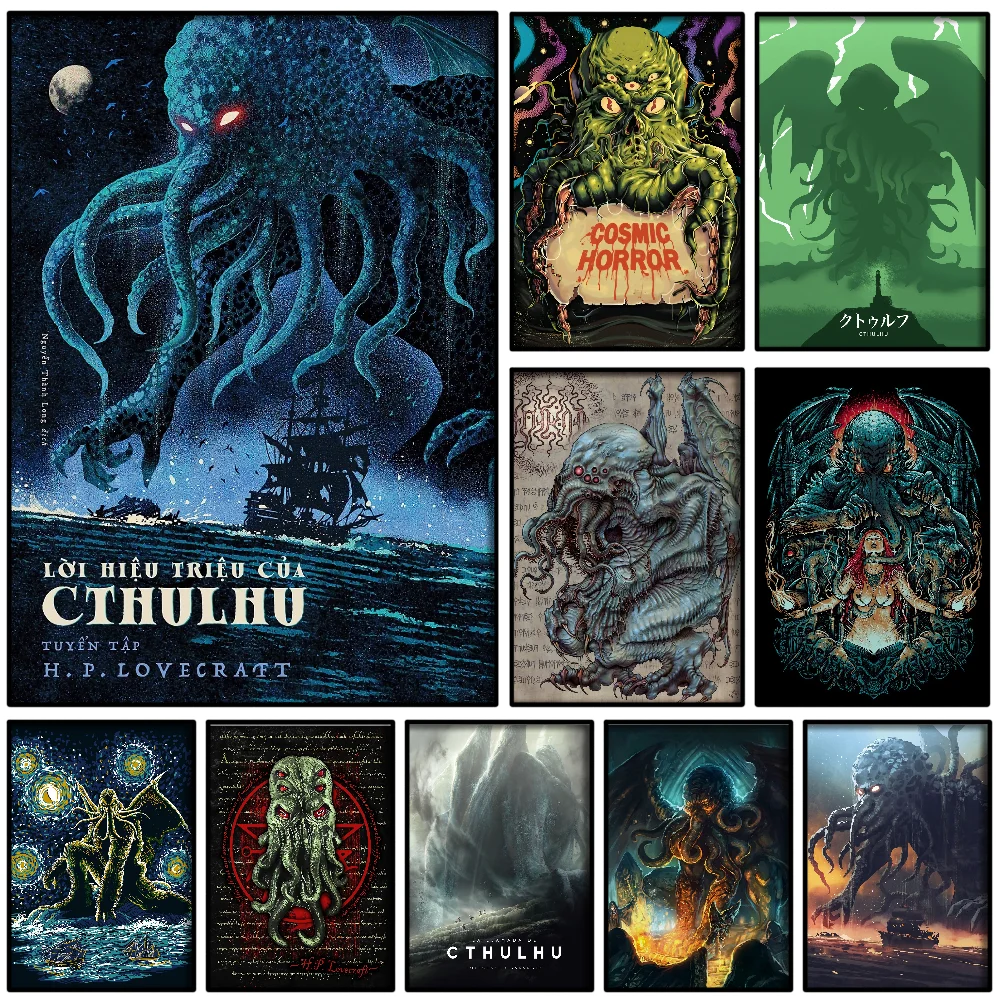 Cthulhu-粘着アートポスター,防水紙ステッカー,コーヒー,家,バー,部屋,壁の装飾,1個