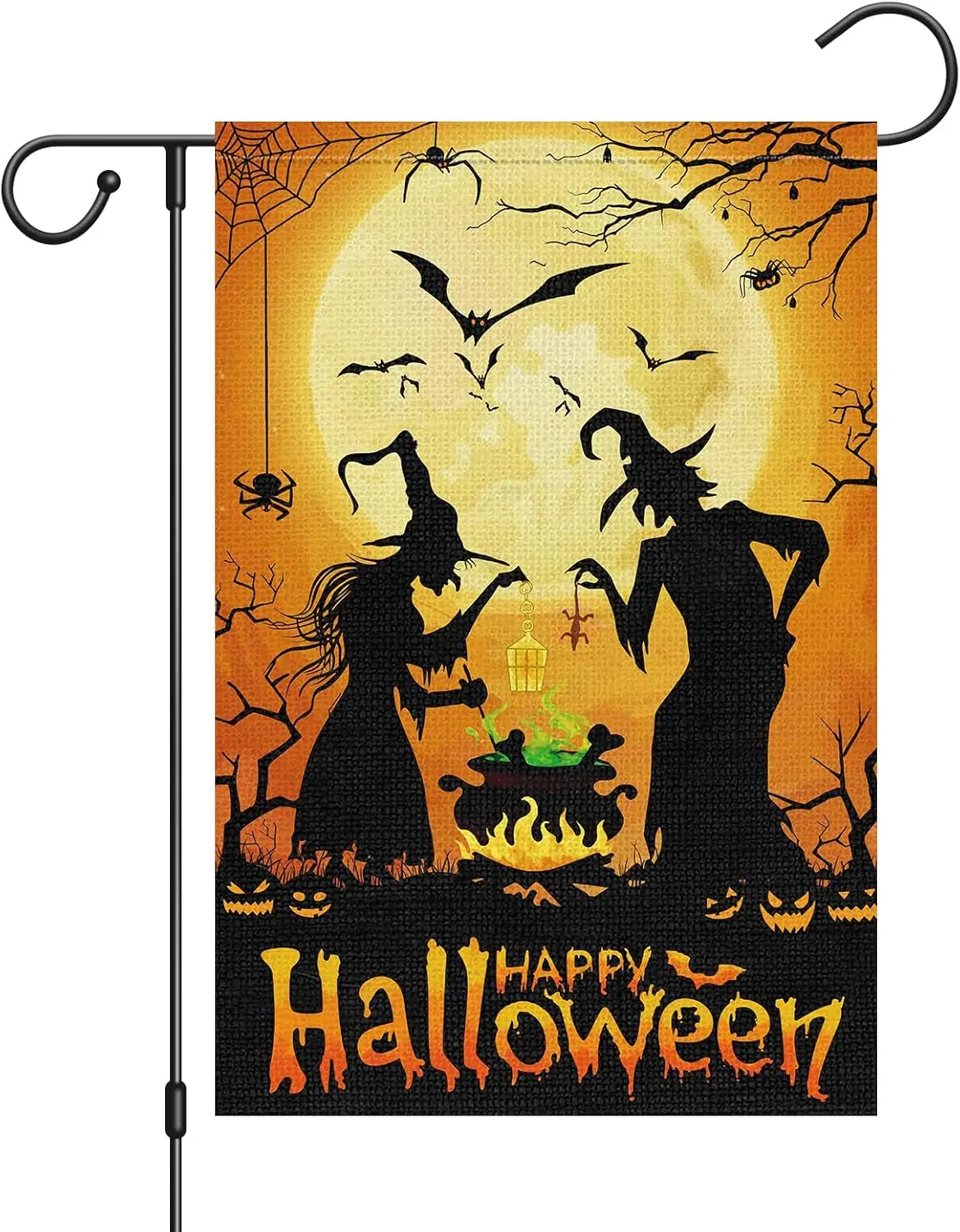 

Louise Maelys Happy Halloween Garden Flag 12x18 Double Sided, Burlap Small Welcome Halloween Witch Yard House Flags Seasonal Hol