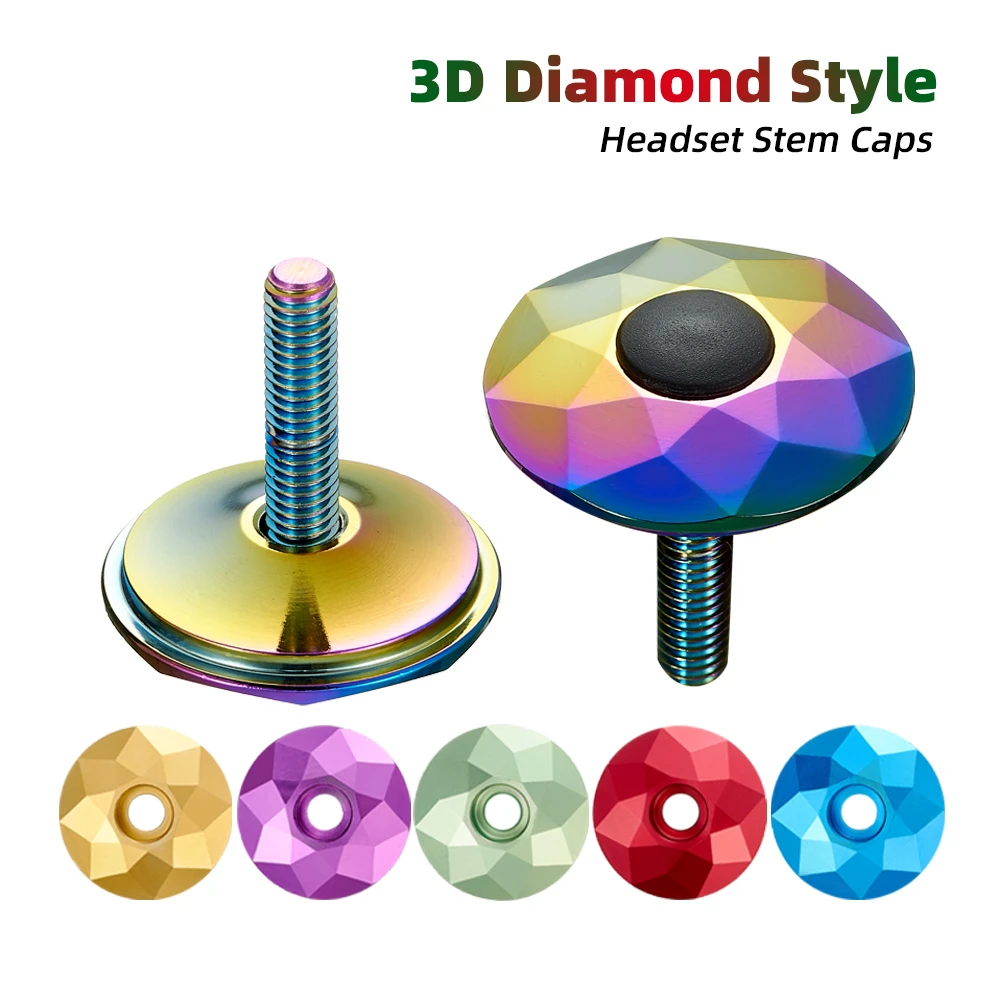 3D Aluminum Alloy Headset Stem Caps Pack With Screws Universal Bicycle Top Cap Replacement Parts for MTB Road Mountain Bike