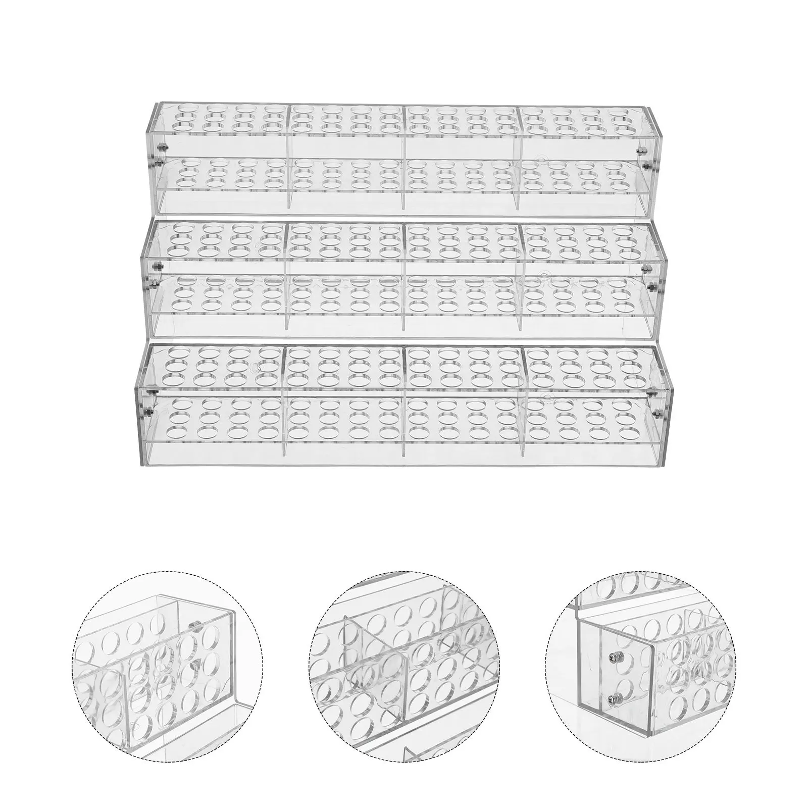 

144-Slot Acrylic Pen Holder Clear Tiered Display Stand Desk Organizer Makeup Brushes Pencil Holder Clear Pen Stand