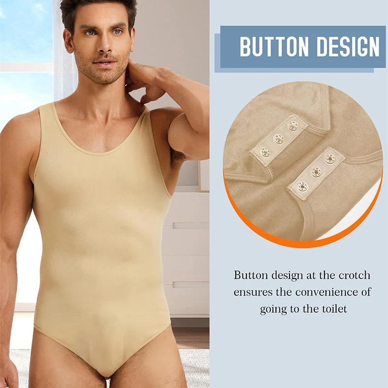 TUNIControl-Maillot de corps amincissant à col rond pour hommes, maillot de corps amincissant, maillot de corps en fibre, vêtements protubérants