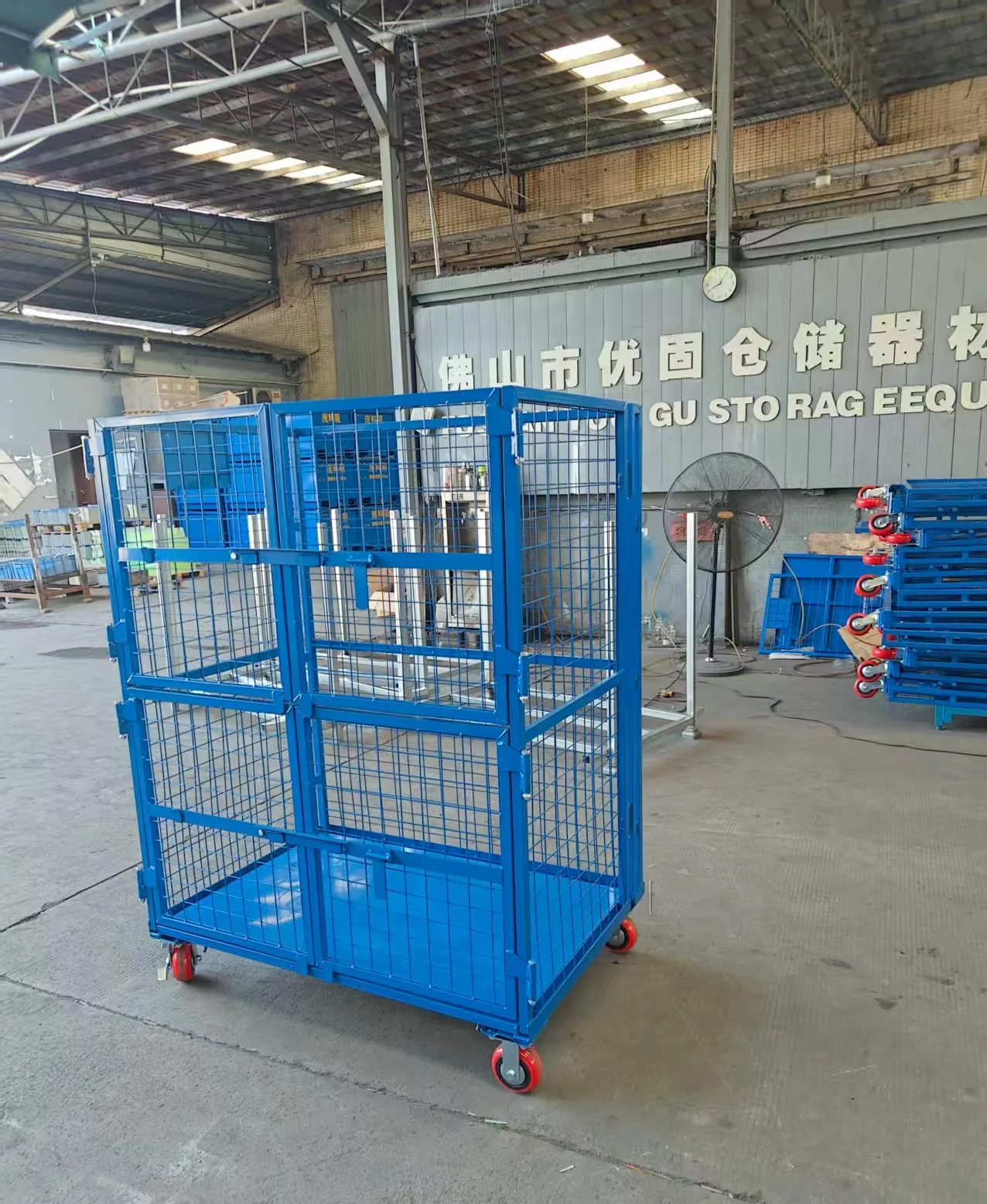 Collapsible 2 Tier Metal Trolley Cage Storage Container With Shelves For Warehouse Warehousing Handling view 5