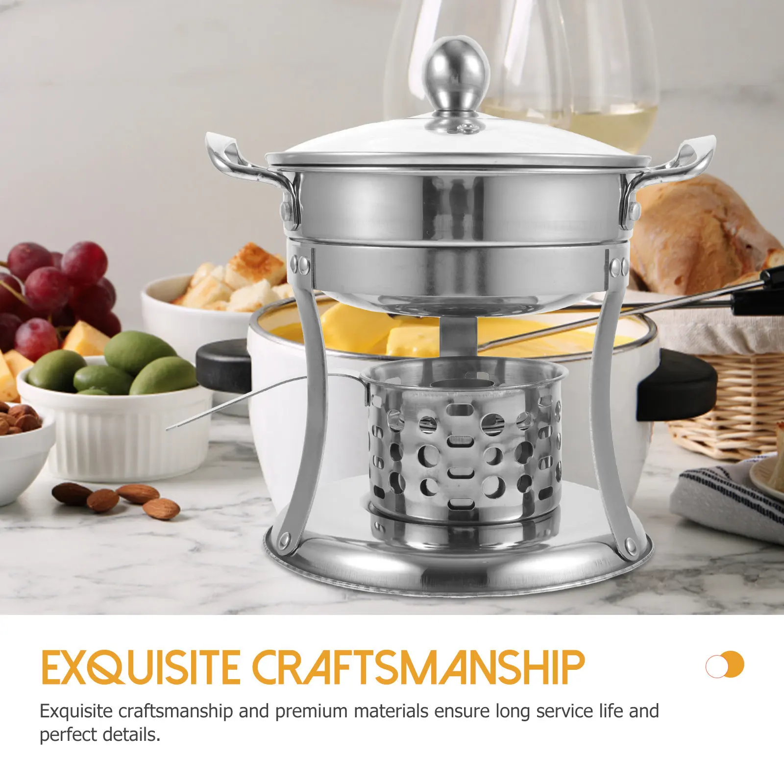 Stainless Steel Hot Pot Single Cooker Rust-Proof Wear-Resistant Double Handle Cooking Pot For Home Kitchen Camping Use
