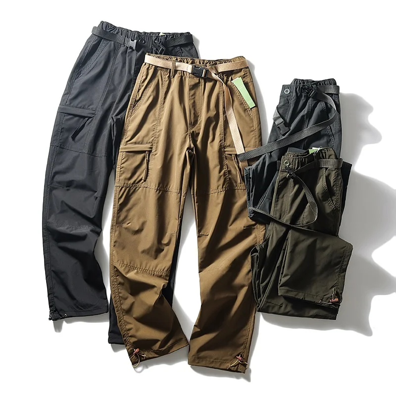 

Мужские тонкие прямые брюки для активного отдыха, весенне-летние, повседневные, ветрозащитные, водоотталкивающие, с множеством карманов, рабочая одежда, модные, стильные