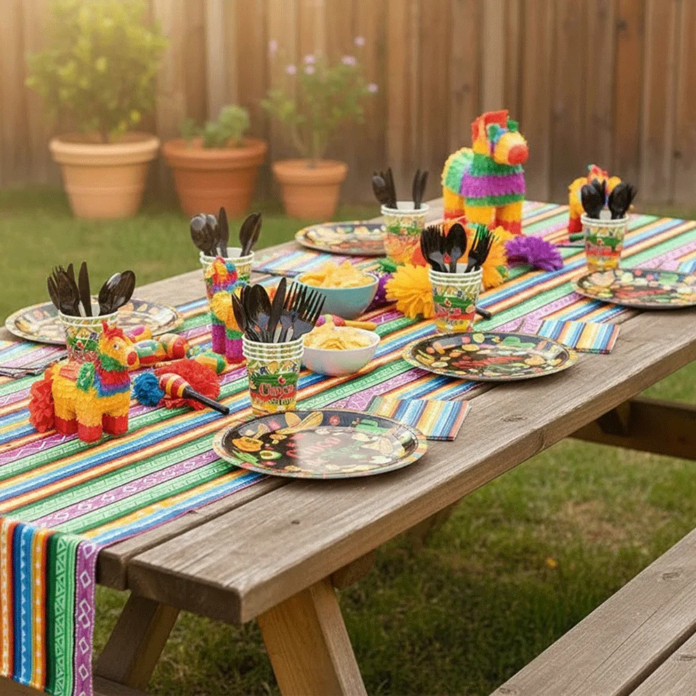 Cinco De Mayo Party Supplies Mexican Fiesta Party Decor Tableware Plate Napkin Banner Cake Topper For Carnival Birthday Party view 5