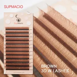 Supmacio Dark Brown Soft W 3D Fast Lashes Ready-made Eyelash Bundles 3D Clover Lashes Cilio 3 D