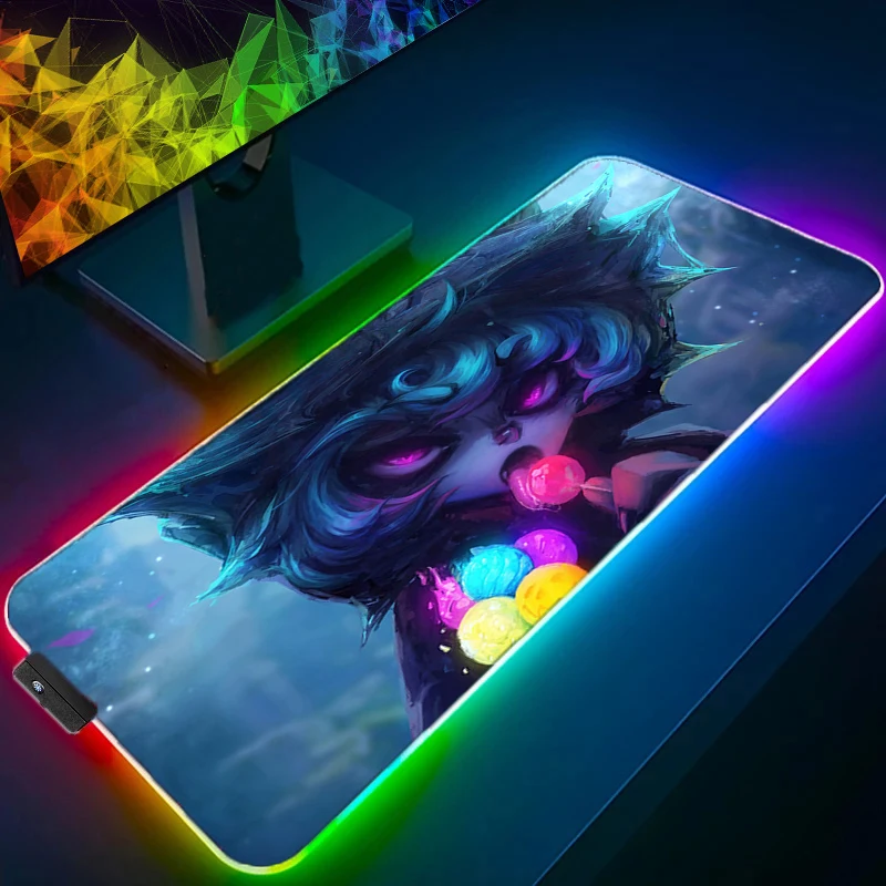 

Vex League of Legends XXL Mouse Pad Laptop Gaming Accessories Keyboard Rug LED Luminous Mousepad PC Anime Gamer Cabinet Desk Mat