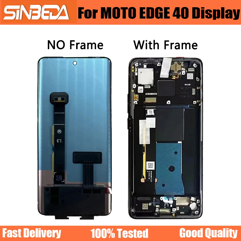 6.55“With Fingerprints For Motorola Edge 40 LCD XT2303-2 Display Screen Touch Panel Digitizer For Moto Edge40 Boutique LCD Frame