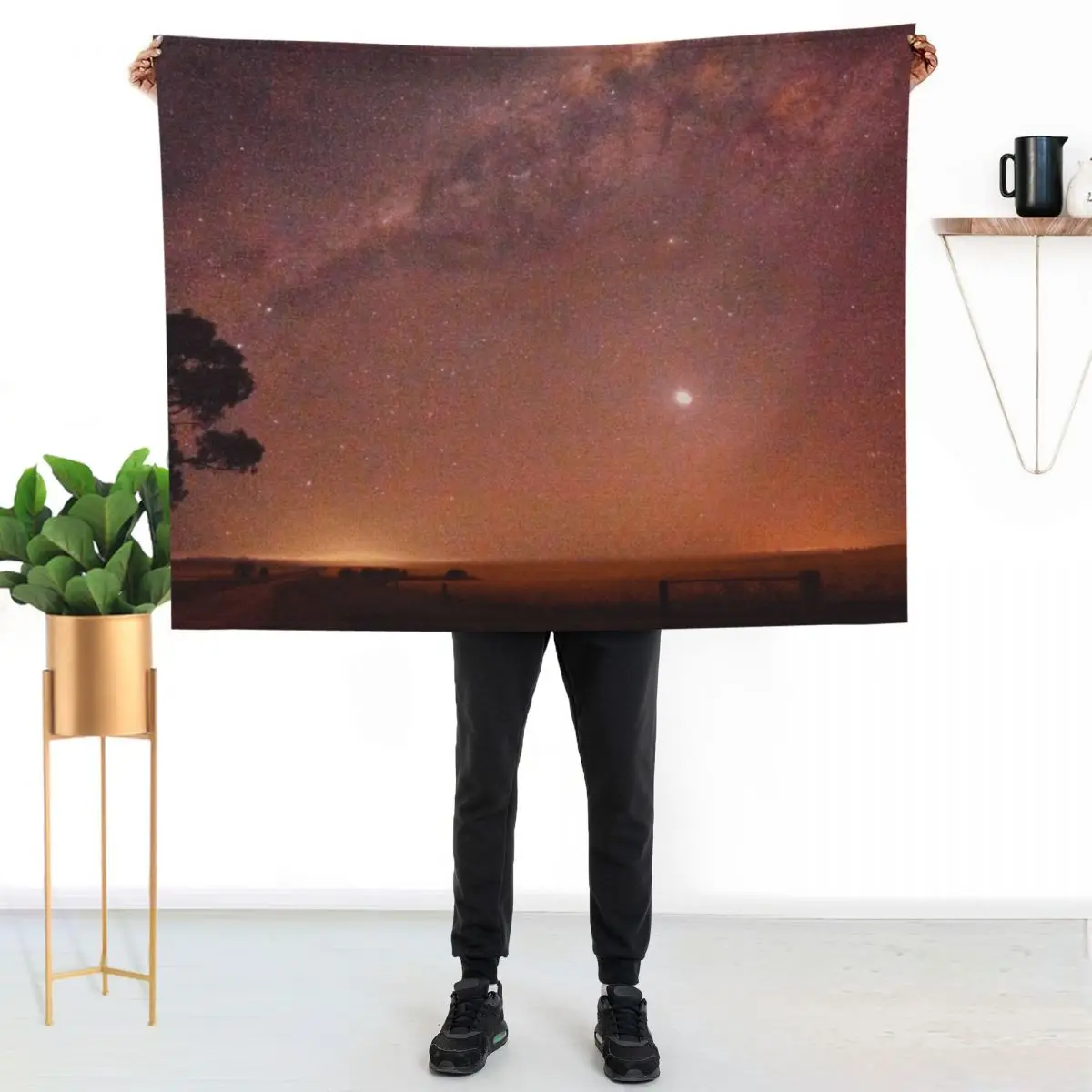 

Milky Way Rising Throw Blanket No Pilling Soft Warm Blanket for Bed