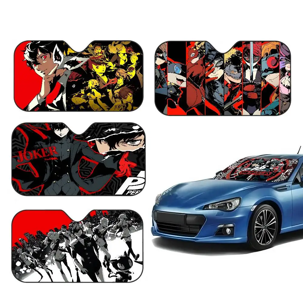 Popular games P-persona-A 5 Car Windshield Foldable Sun Shade Cover Block Reflector Portable Breathable Anti UV Protector Screen