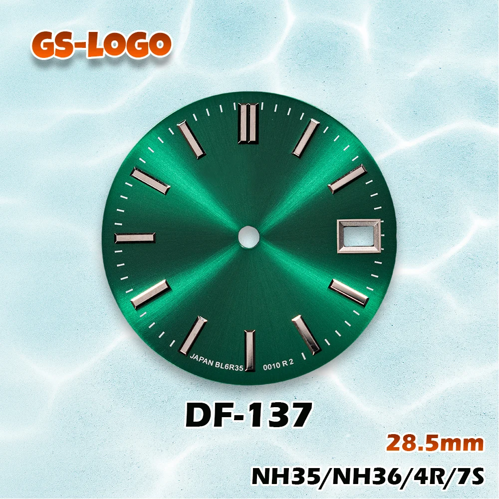 قرص أشعة الشمس عالي اللمعان 28.5 ملم لـ NH35/NH36/4R/7S | شعار GS | إكسسوارات تعديل ساعة رجالية عالية الجودة #3