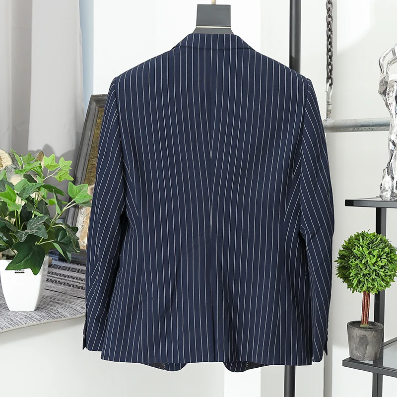 

Faionable Casual Plaid Suit Jaet for Men Spring Autumn Stand Fit Two Button Long Sve Thin Faion Urban Sle