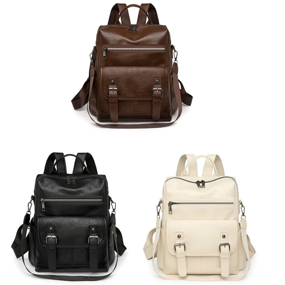 PU Peather Student Backpack Multifunctional Large Capacity Student School Bag Soft Anti Splash Water Mommy Shoulder Bag