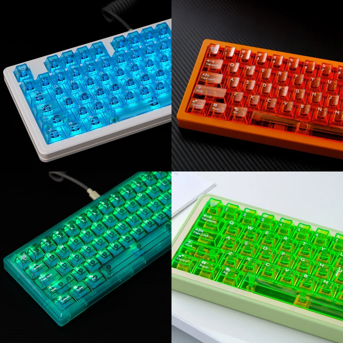 

114keys Cherry Profile keycaps PC Translucent green keycaps for Mechanical Keyboard Cherry MX Switches Boxed