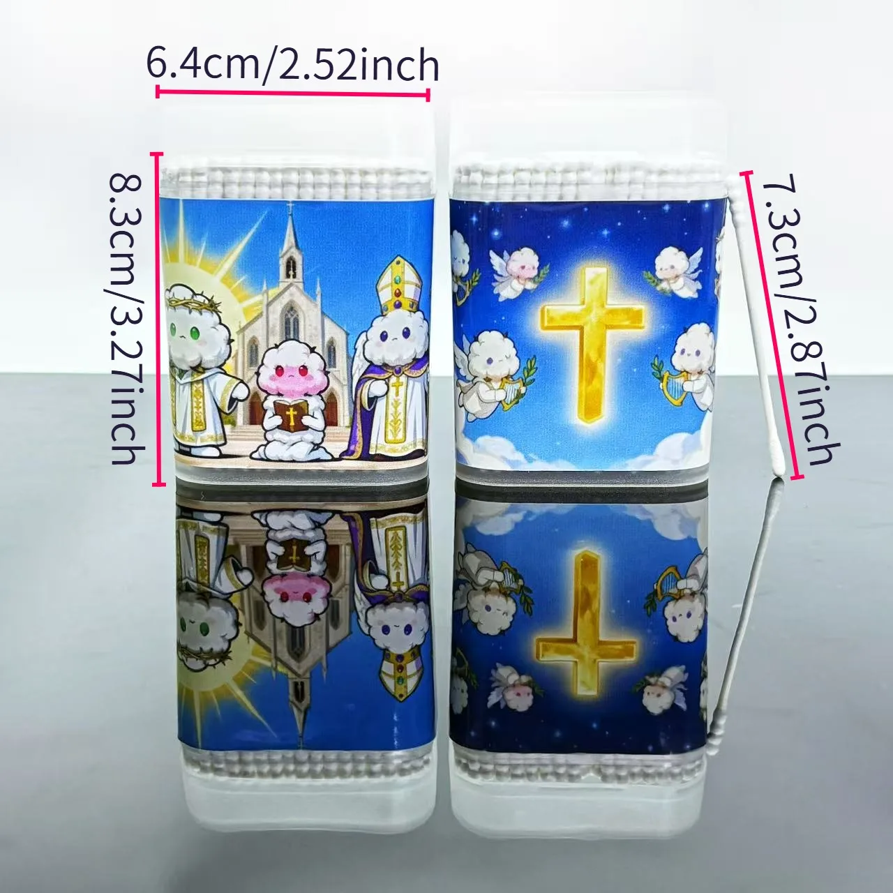 400개 종교 테마 양면 흰색 면봉 창의적인 나선형 및 십자가 요소 포함