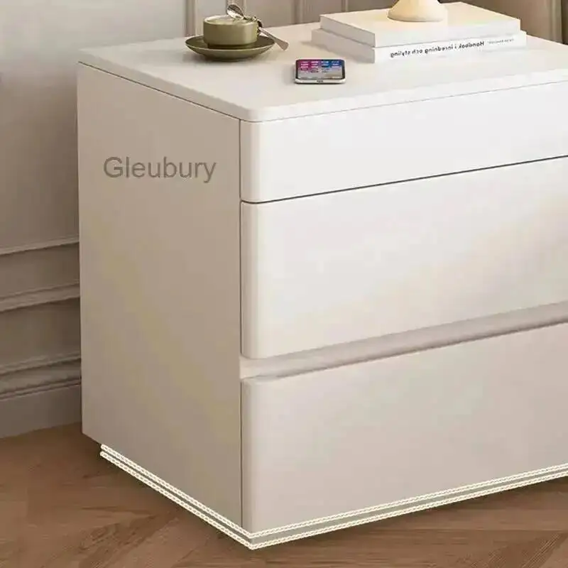 Nordic With Bedside Secret Table Cream Compartment Safe Modern Minimalist Nightstands Rustic Glamour Table De Chevet Furnitures