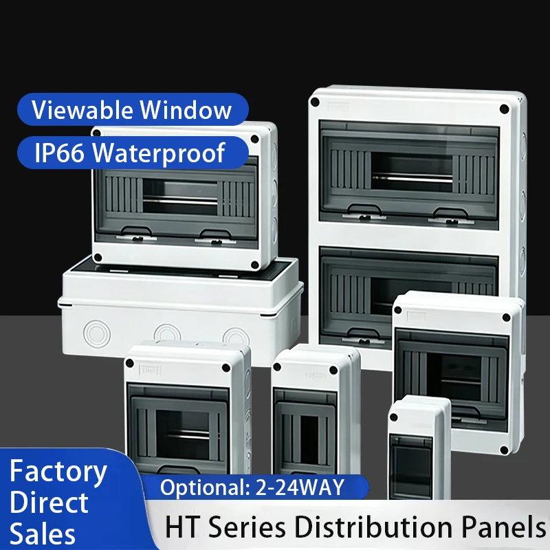 IP66 Waterproof Distribution Box 2/3/4/5/8/10/12/15/18/24WAY ABS Flame-retardant Plastic Electrical Enclosure Junction Box