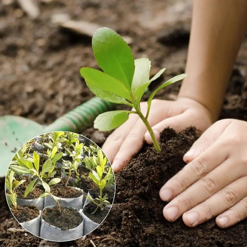 100PCS Biodegradable Nursery Grow Bags Eco-Friendly Aeration Pocket Fabric Pouch Seedling Plants Pots For Flower Vegetable Grow