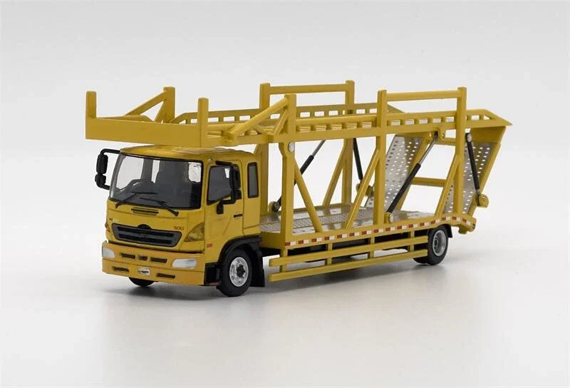 Unique Model × Tiny 1:64 HINO Double deck bridge transporter Diecast Model Car