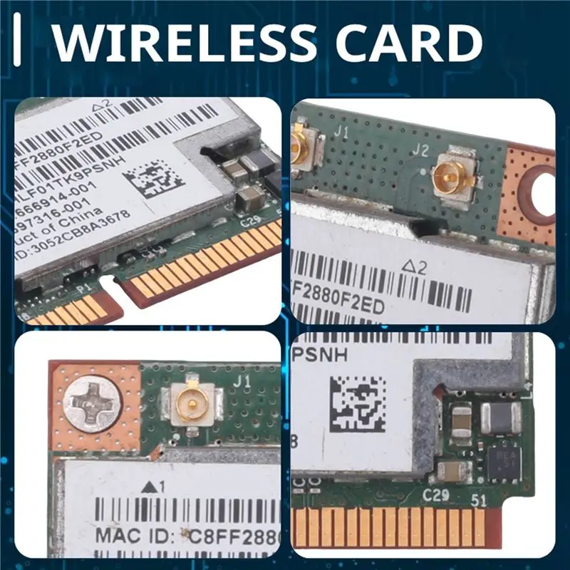 AEE7-Dual Band BCM943228HMB 802.11A/B/G/N 300Mbps Wifi Wireless Card Bluetooth 4.0 Half MINI Pci-E Notebook Wlan 2.4Ghz 5Ghz