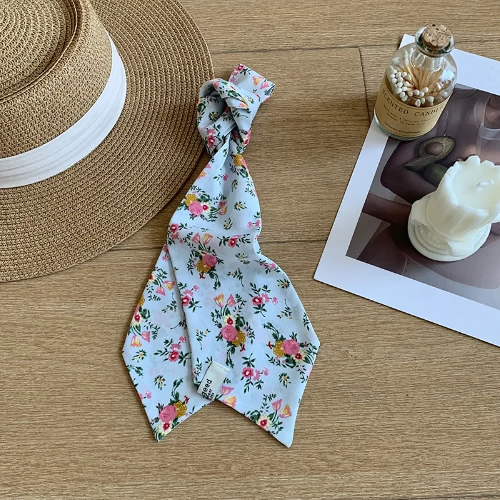 

Fashion Ribbon Floral Scarf Printed Leopard Print Polka Dot Scarf Thin Cravat Scarf Headband Head Scarf