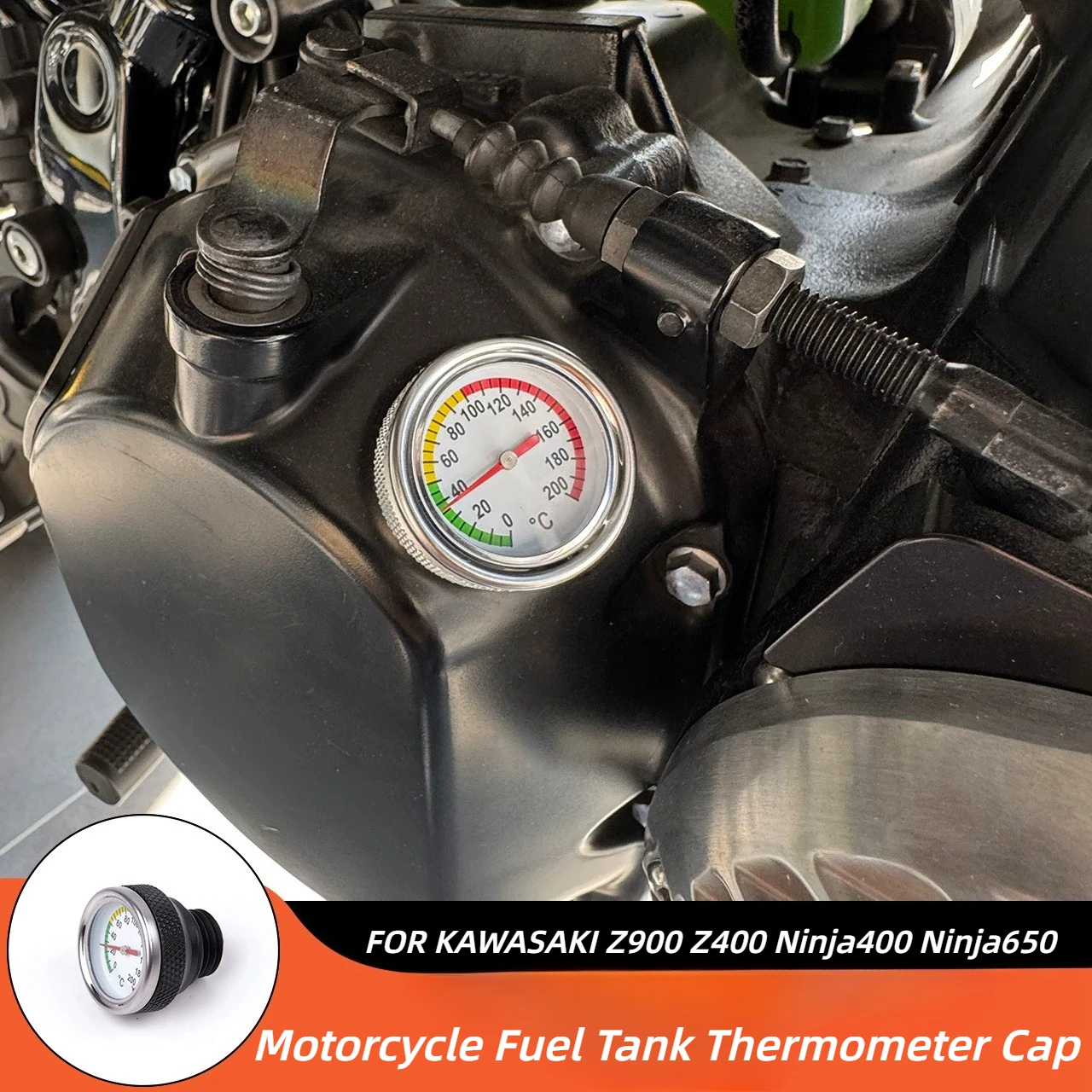 

Motorcycle Fuel Tank Cap Oil Temperature Gauge Pointer Thermometer Cap For KAWASAKI Z900 Z400 Ninja400 Ninja650