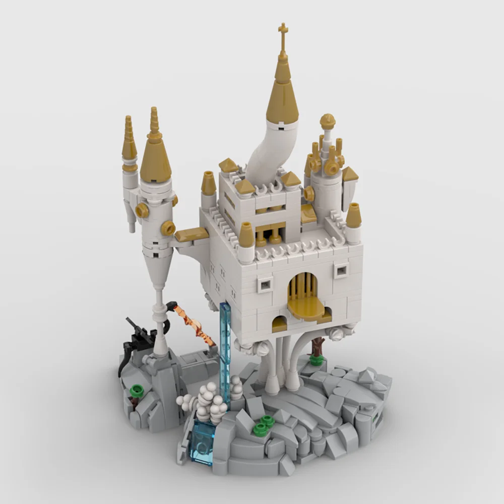 611PCS MOC Fairy narcolepsy White Castle Tower Medieval Street Scene DIY Building Blocks Children's Toys Halloween Gift