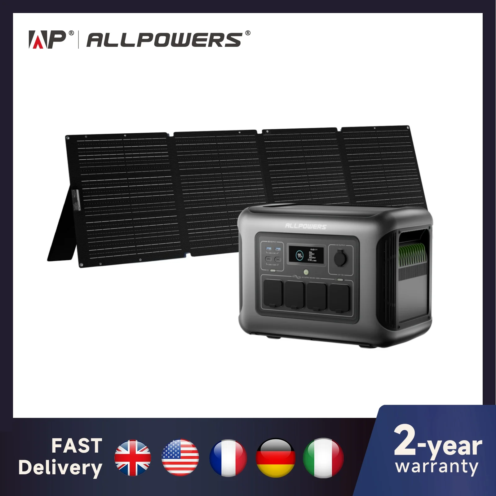 ALLPOWERS R1500 LITE centrale électrique Portable avec panneau solaire 100W 200W 1056Wh batterie LiFePO4 générateur solaire pour camping-car extérieur