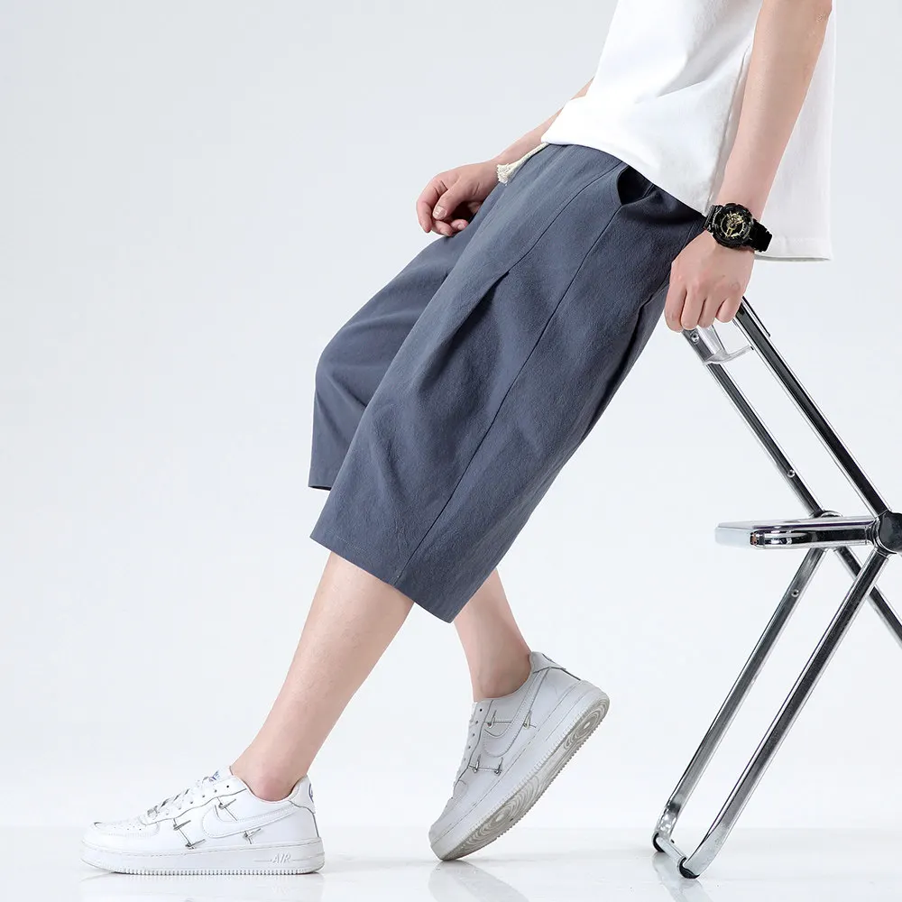 2026 Summer Men's Fashion Casual Cotton-Linen Harem Pants, Baggy Pants, Wide Leg Pants